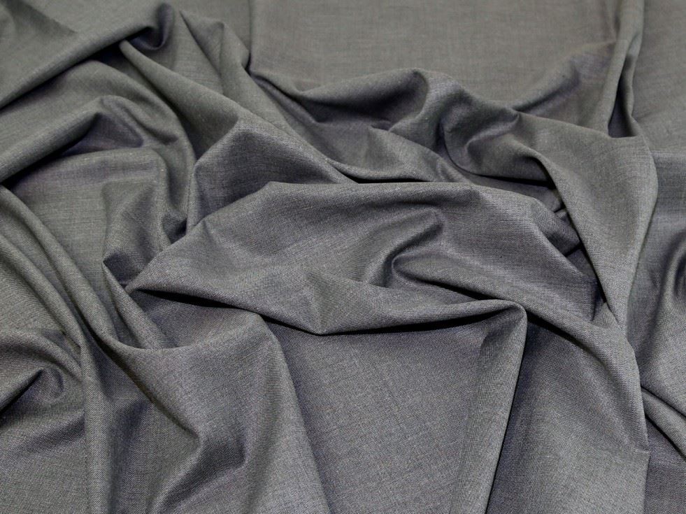 Grey Deadstock Stretch Woven Viscose Suiting Fabric