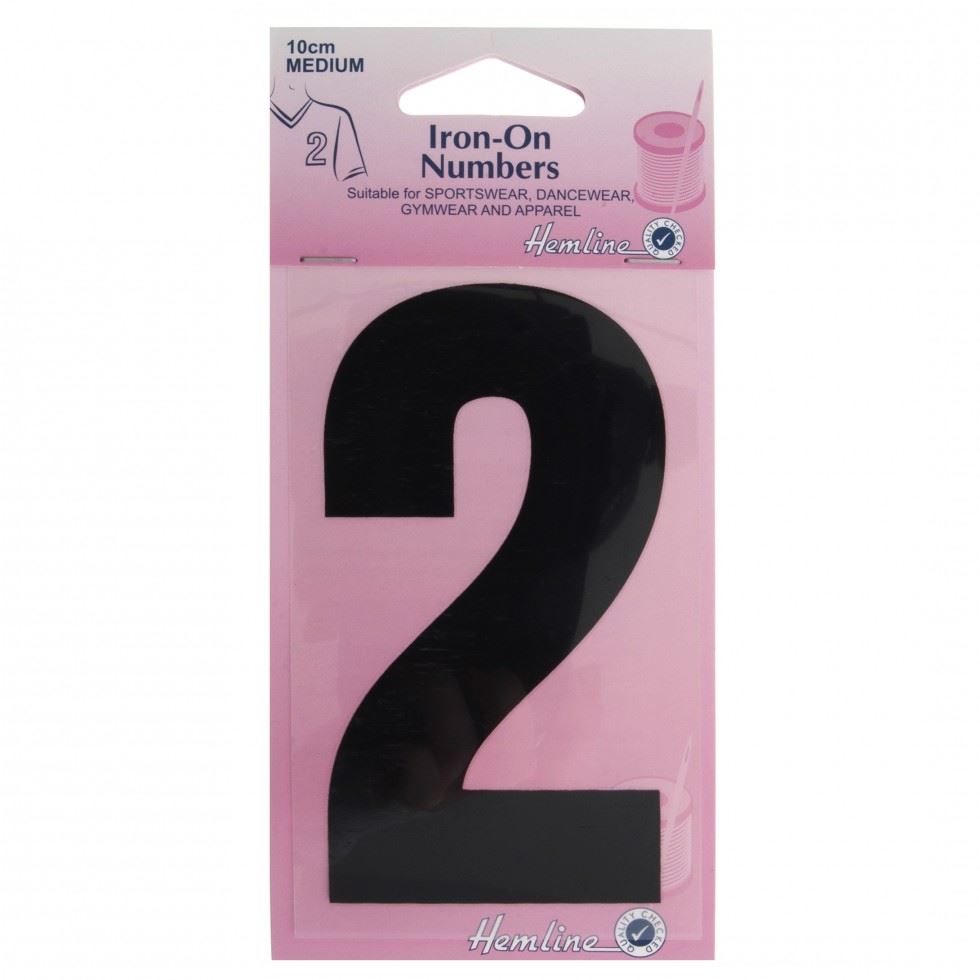 Hemline Black Number 2 Number Patch Motif