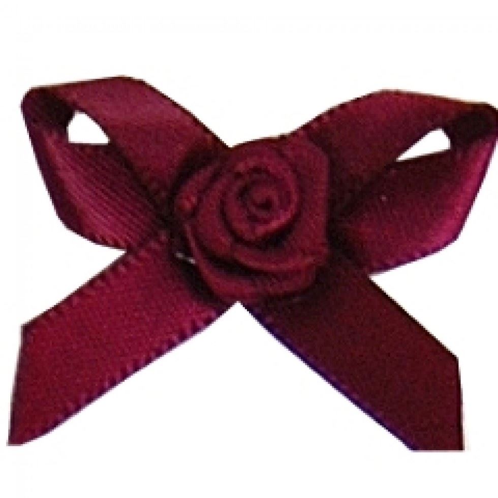 Berisfords 275 Wine Ribbon Rose Centred Bows