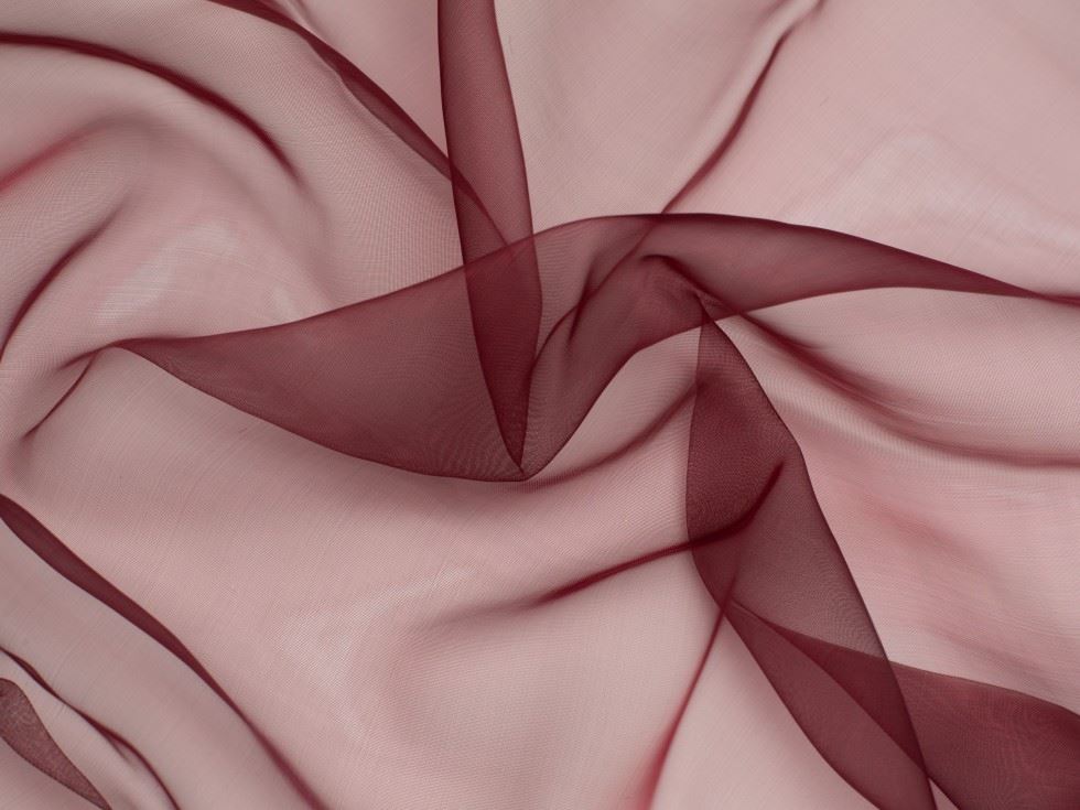 Sheer Organza Fabric Damson