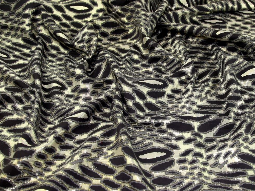 Gold Deadstock Metallic Woven Jacquard Fabric