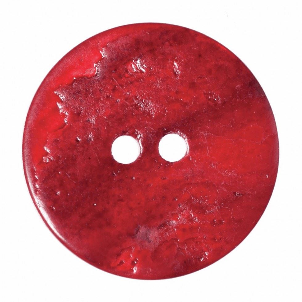 Hemline Red Round Shell Buttons