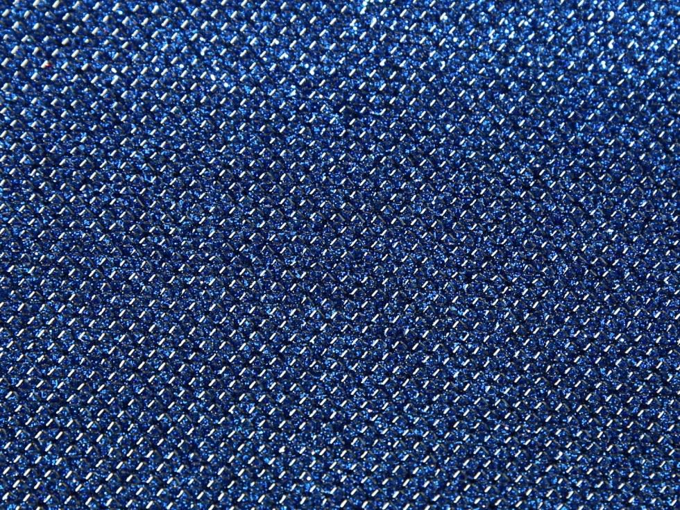 Stof France Lurex Glitter Faux Leather Fabric Royal Blue