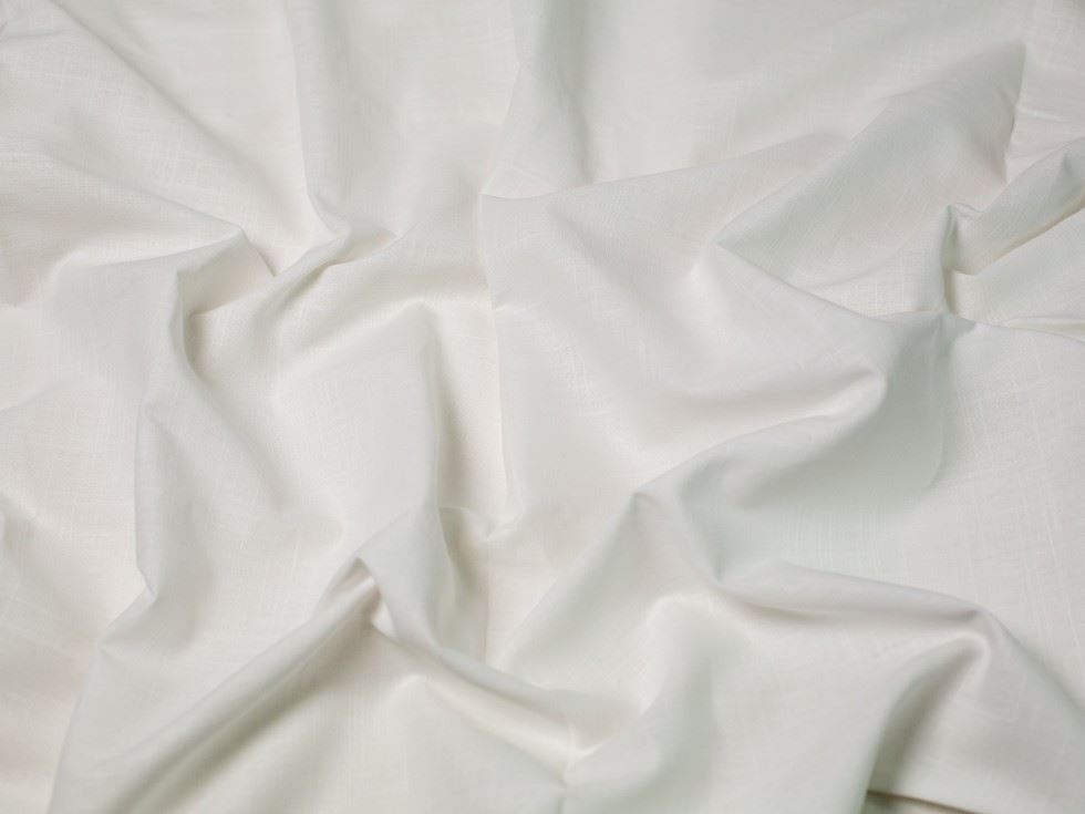 Minerva Core Range Ivory Linen Look Textured Cotton Fabric