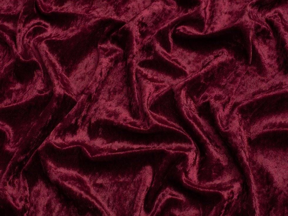Minerva Core Range Crush Velvet Stretch Knit Fabric Burgundy
 