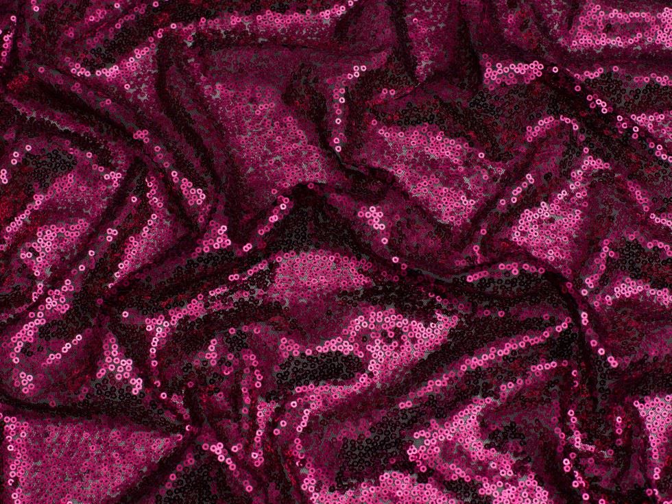 Minerva Core Range Sequin Mesh Fabric Cerise Pink
 
