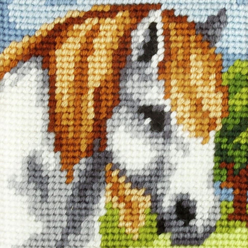 Orchidea White Needlepoint Kit My First Embroidery Horse