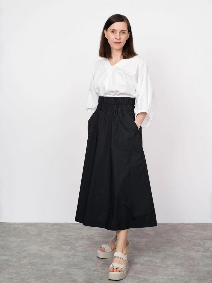 The Assembly Line Sewing Pattern Elastic Waist Maxi Skirt