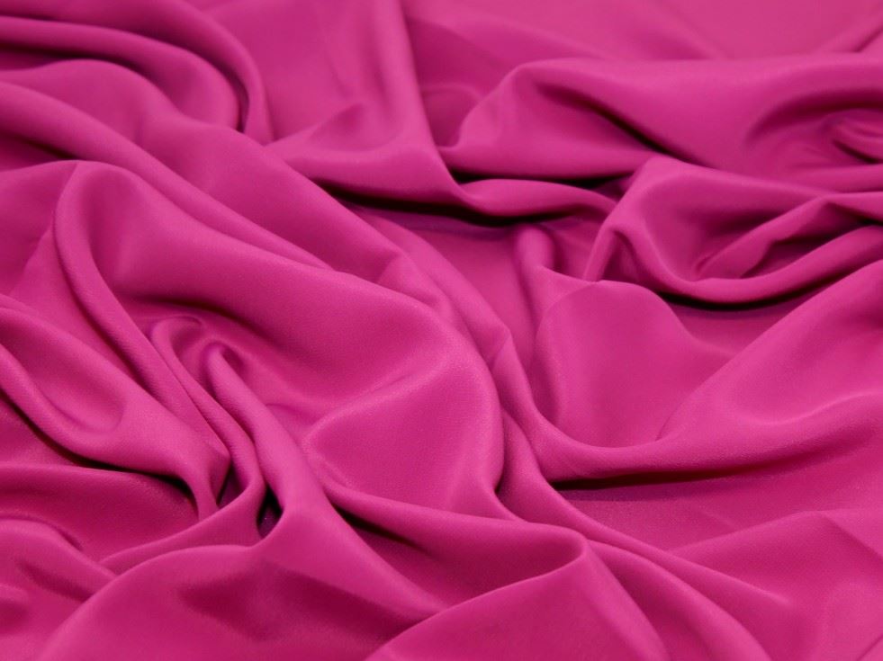 Deadstock Silk Acetate Crepe Fabric Magenta