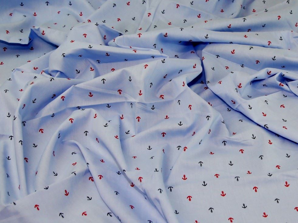 Deadstock 100% Cotton Poplin Fabric Sky
 