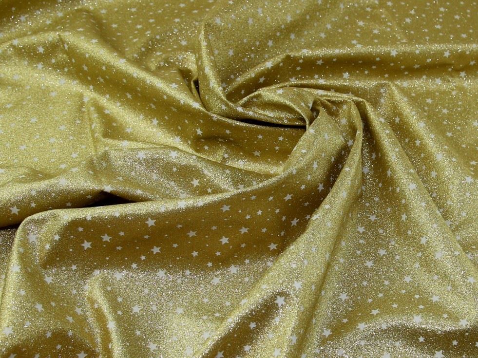 Gold Deadstock Glitter Faux Leather Fabric