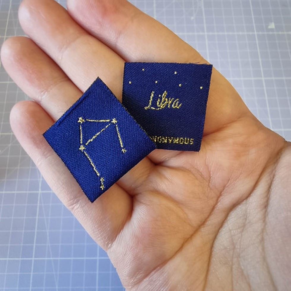 Sew Anonymous Star Sign Metallic Woven Labels Libra
 