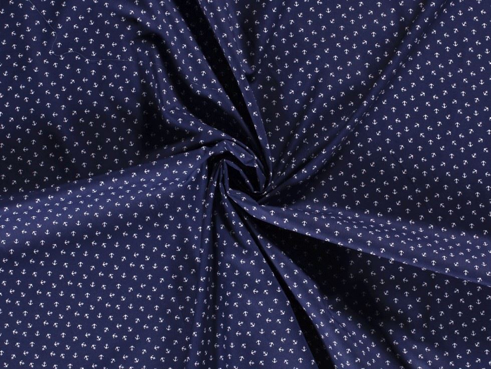 100% Cotton Poplin Fabric Navy
 