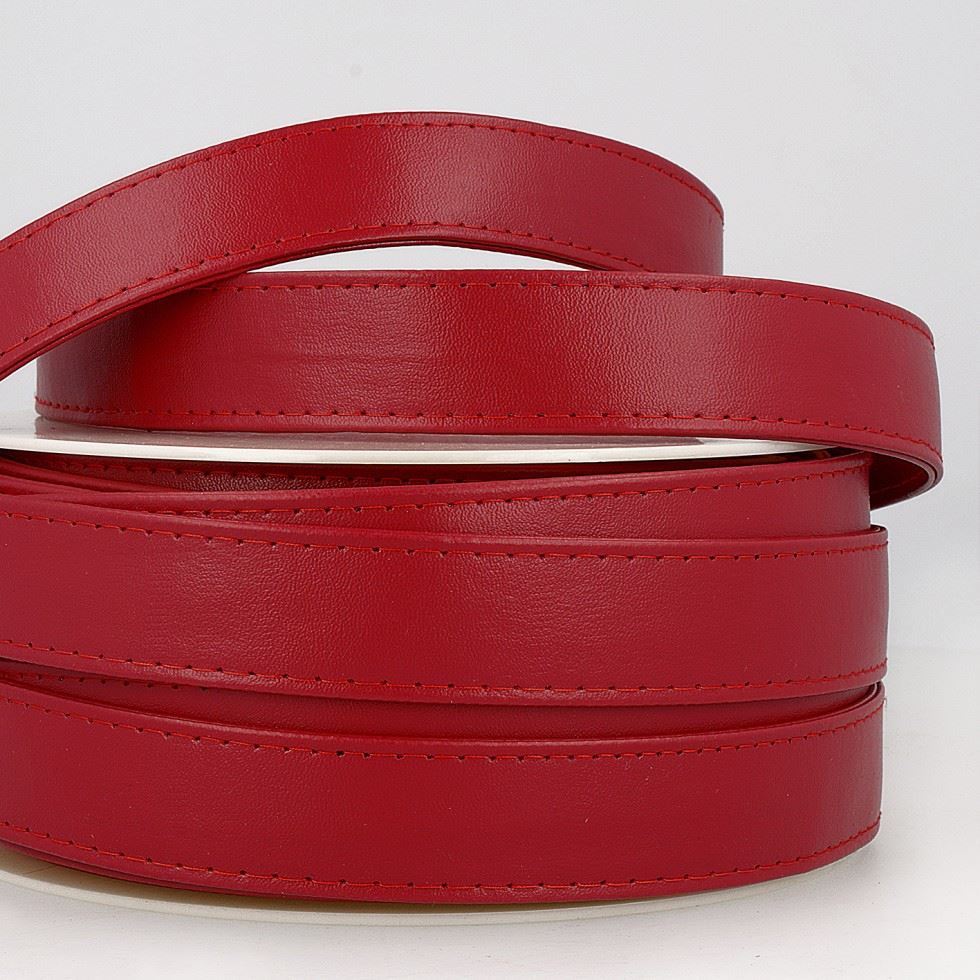 Stephanoise Faux Leather Webbing Red