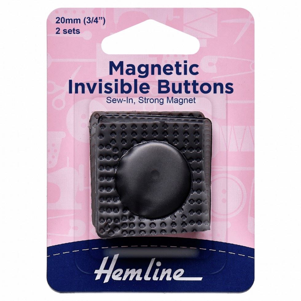 Minerva Magnetic Invisible Buttons Black Hemline H4604.bk