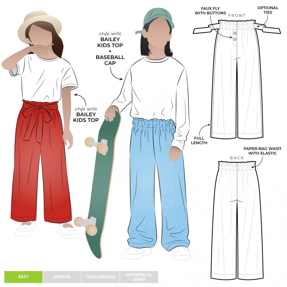 Style Arc Sewing Pattern Kids Olive Pants