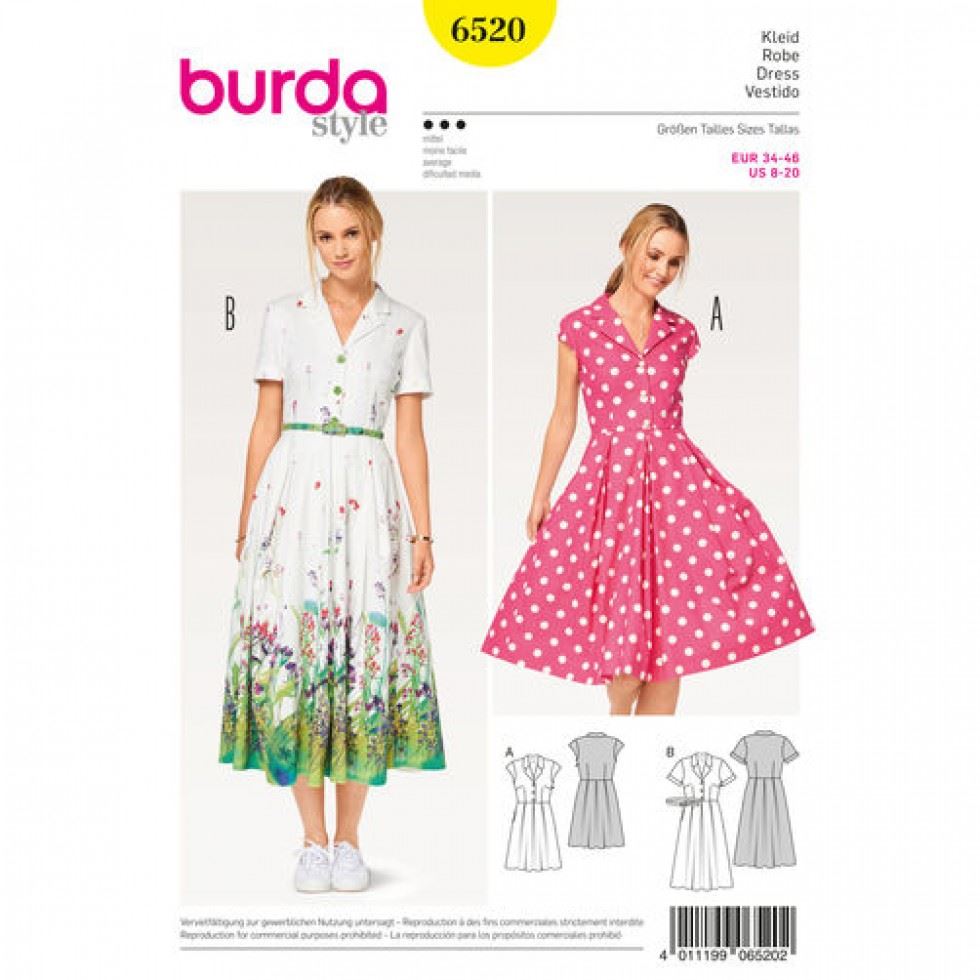 Burda Paper Sewing Pattern 6520
 