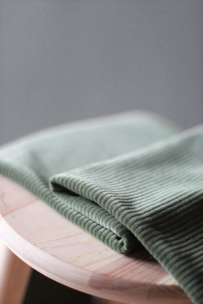 Mind The Maker Olive Organic Cotton Velvety Cord Fabric