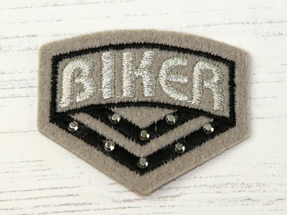 Patch Motif Biker Badge (Value Pack of 3) Grey Patch Motif Biker Badge (Value Pack of 3) Grey