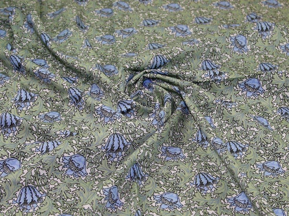 100% Cotton Poplin Fabric Mint & Sky