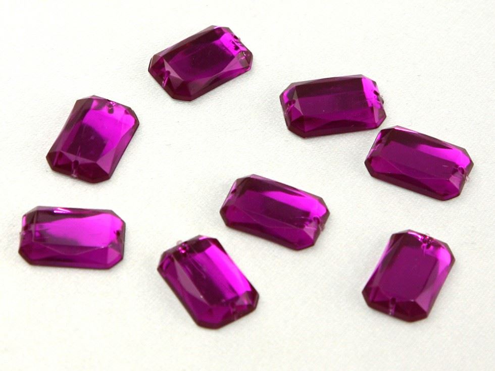 Lozenge Acrylic Jewels Fuchsia Pink
 