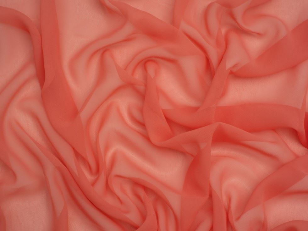 Minerva Core Range Dark Peach Light Sheer Chiffon Fabric