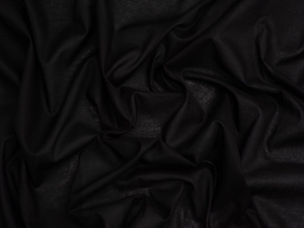 Minerva Core Range Black 100% Cotton Lawn Fabric