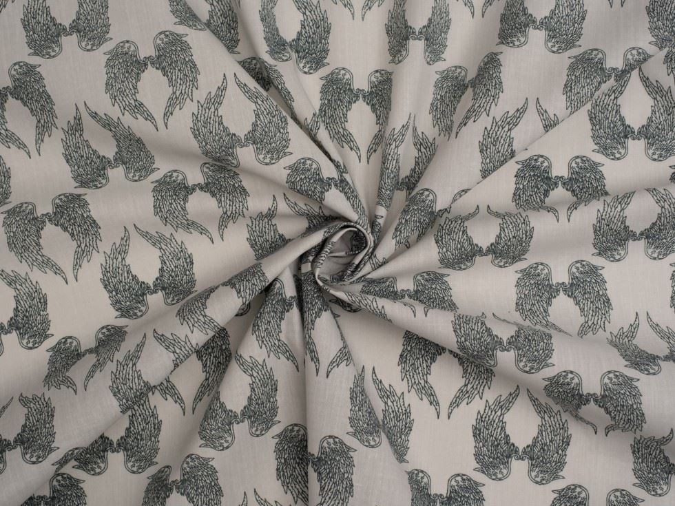 Grey Printed Polycotton Fabric