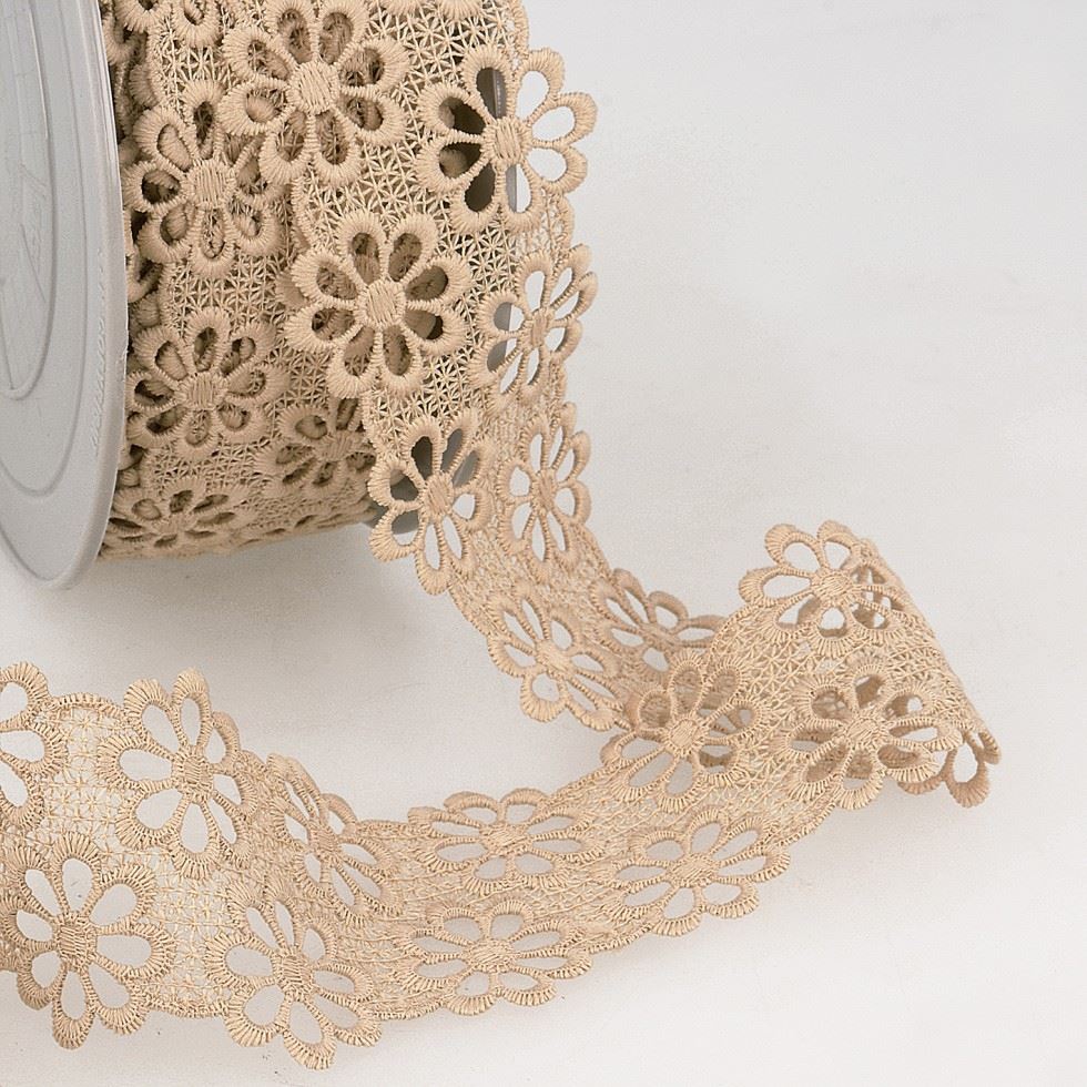 Stephanoise Guipure Lace Trim Beige
 