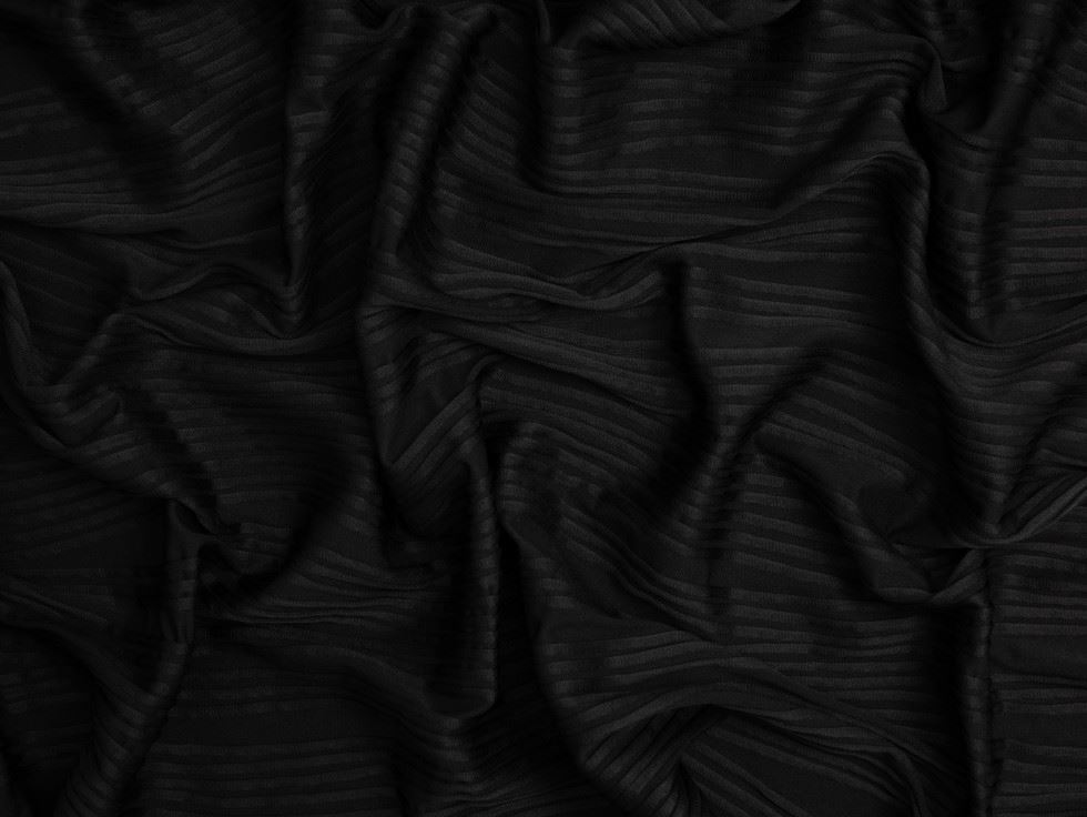 Minerva Core Range 3D Wave Textured Stretch Knit Fabric Black
 