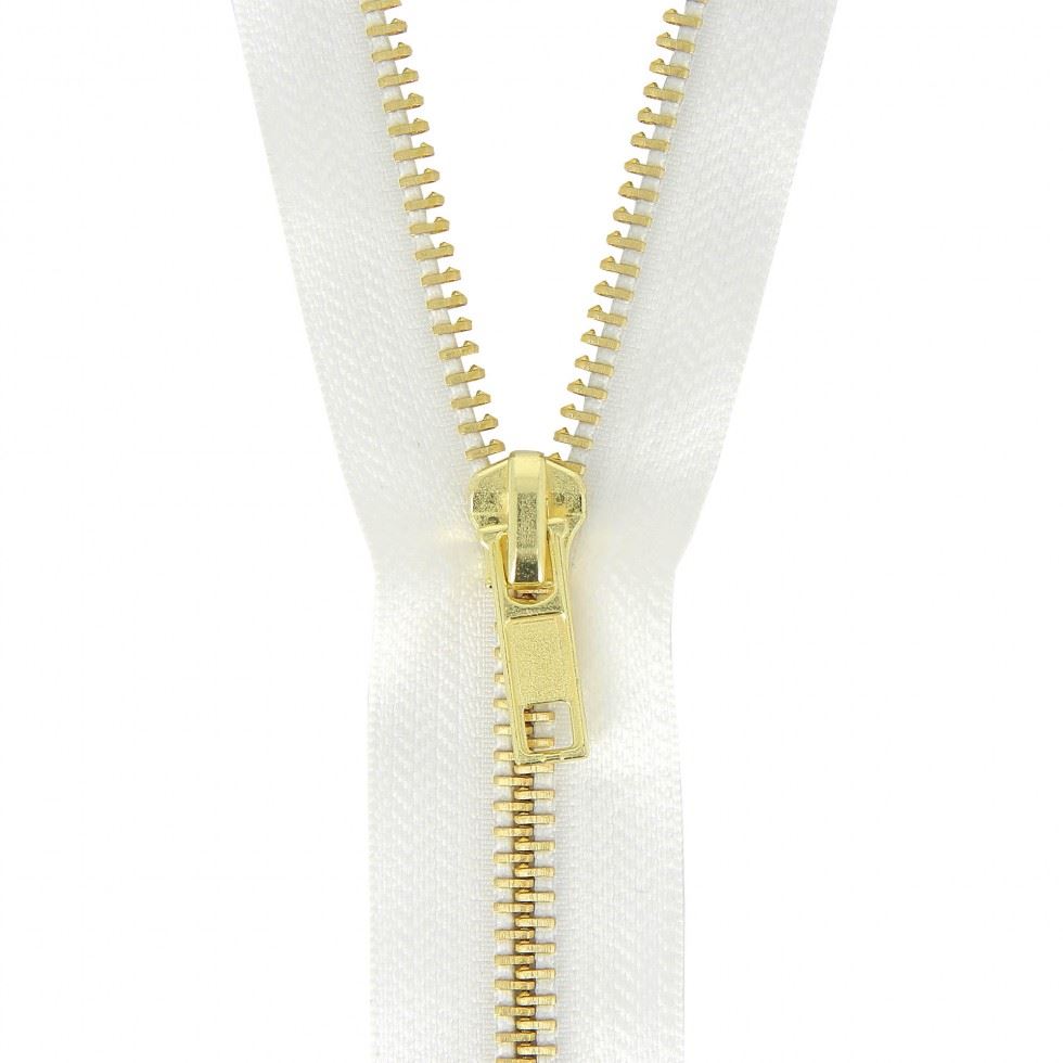Milward White Brass Metal Jean Trouser Closed End Zips