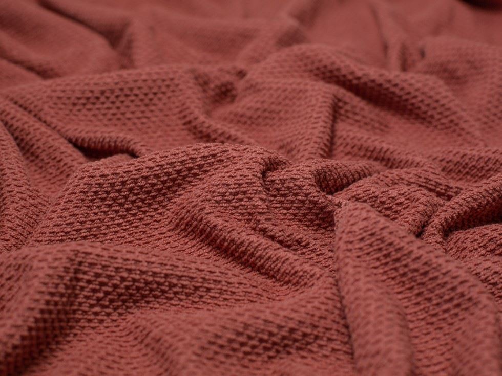 Textured Cotton Towelling Fabric Rust