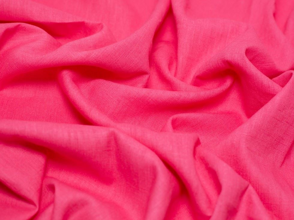 Minerva Core Range Bright Pink 100% Linen Slub Fabric