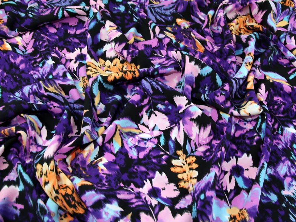 John Kaldor Purple Hermione Crepe Fabric