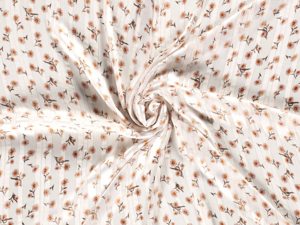 Lurex Sparkle Sheer Chiffon Fabric Ivory
 