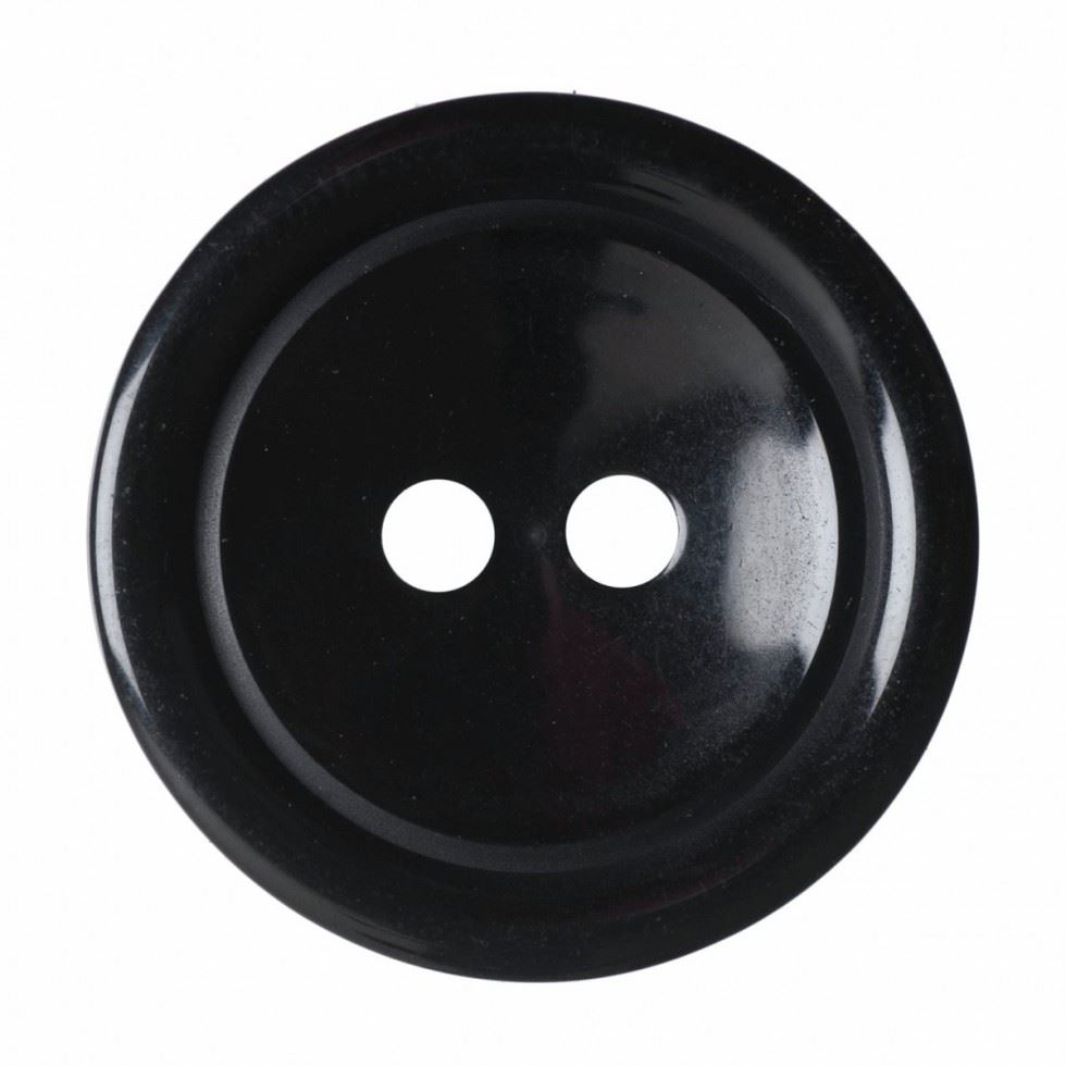 Hemline Black Round Plastic Buttons