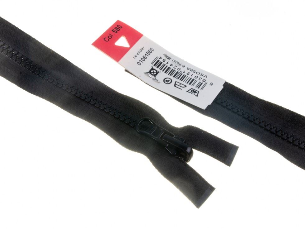 YKK Vislon Flip Over Chunky Open End Zips Black