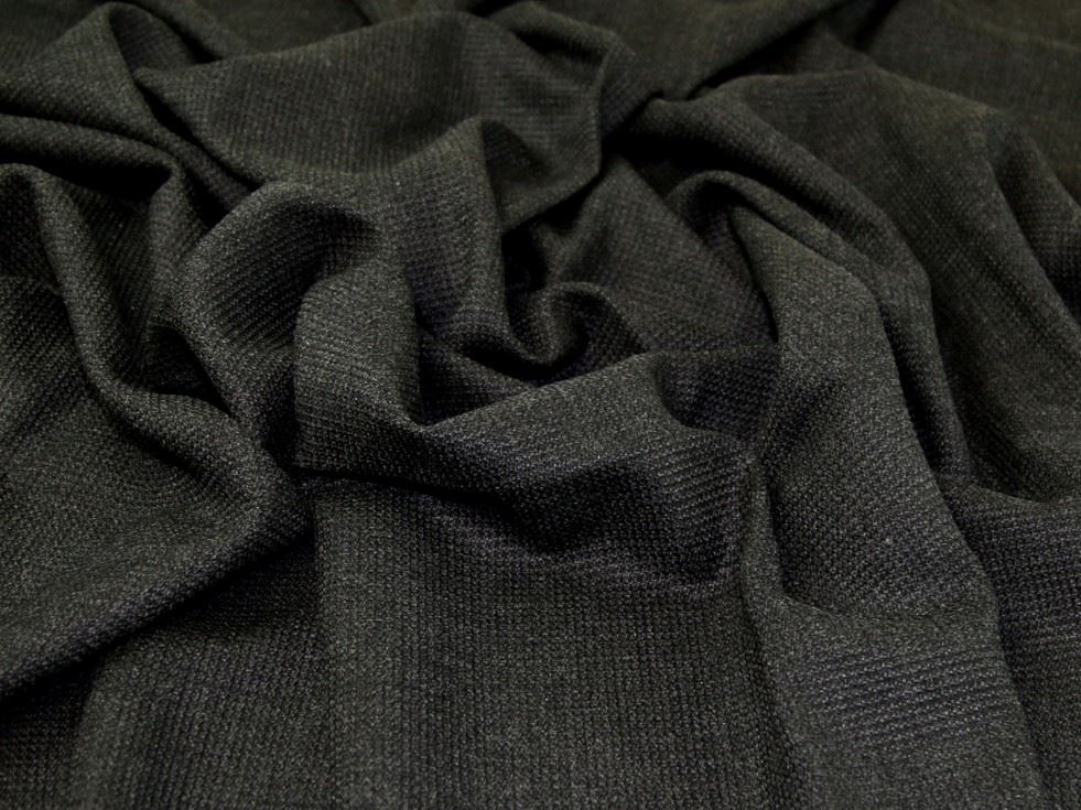 Charcoal Deadstock Virgin Wool Coating Fabric