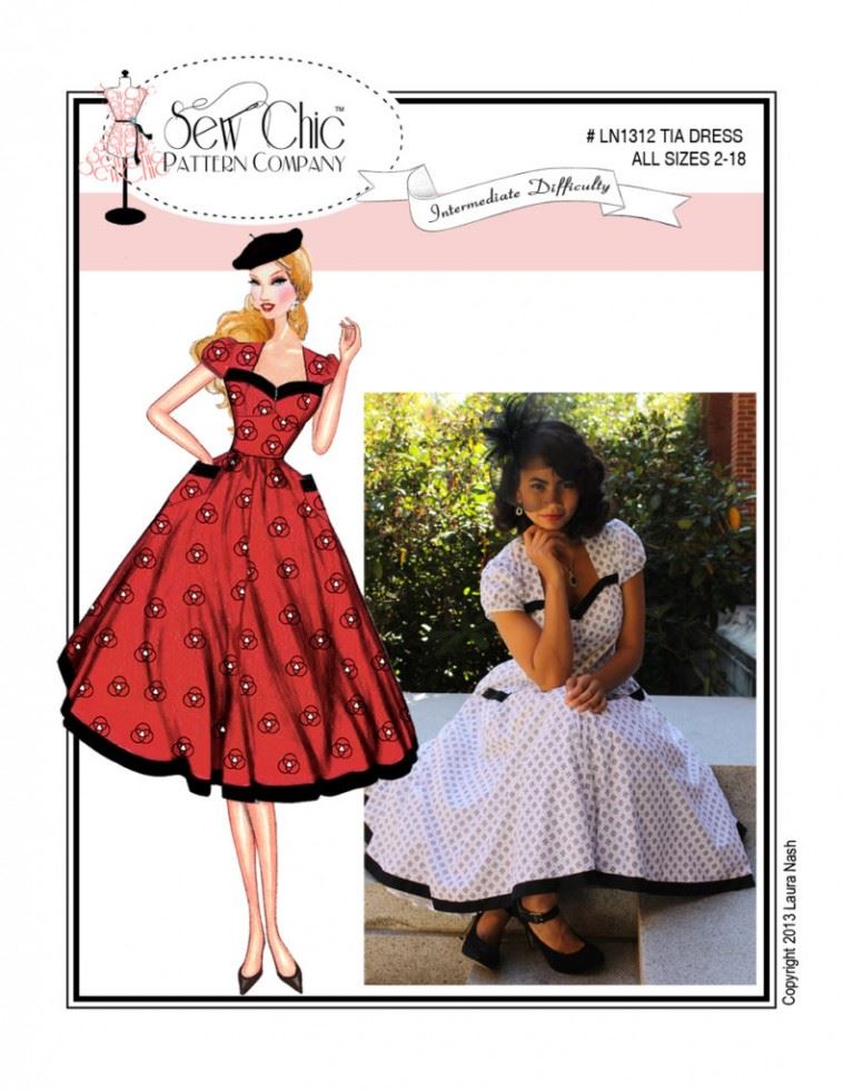 Sew Chic Paper Sewing Pattern Tia Dress
 