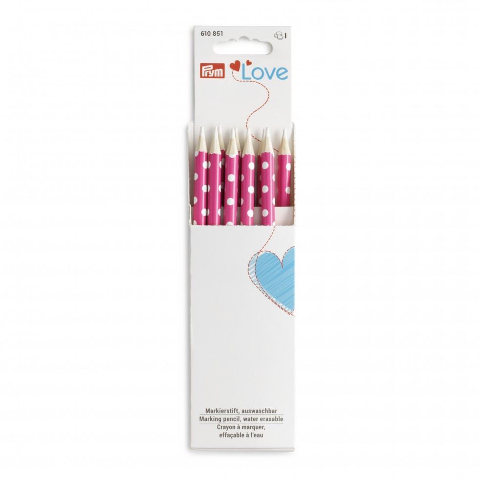 Prym Love Water Erasable Pencils Pink