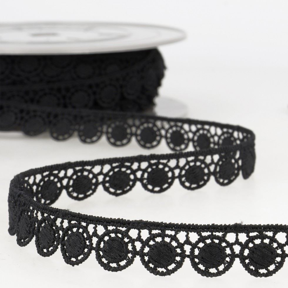 Stephanoise Guipure Lace Trim Black