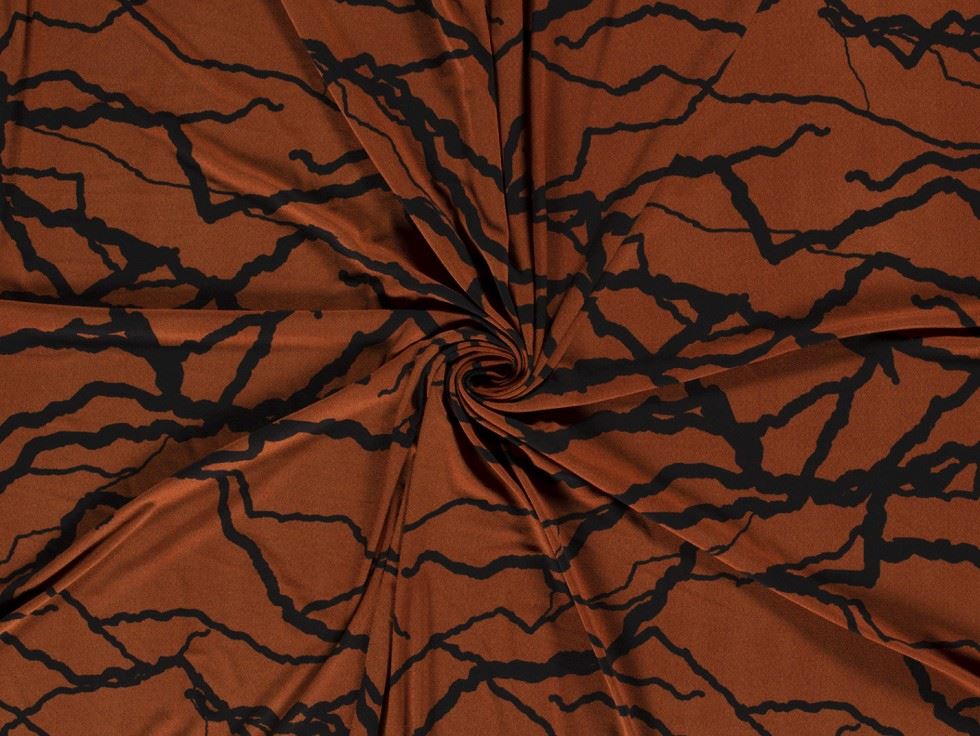 Rust Crepe Textured Stretch Knit Fabric