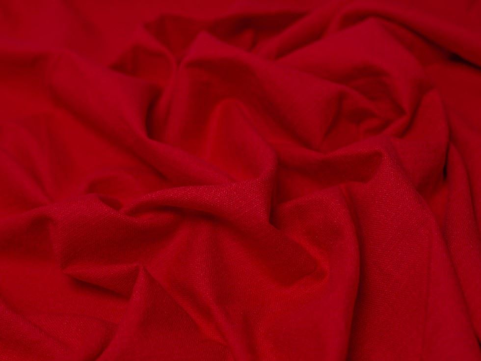 Stretch Woven Linen Blend Fabric Red