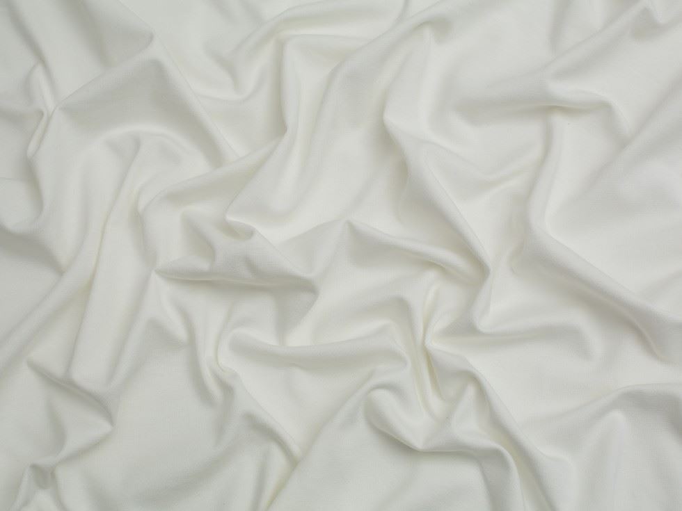 Minerva Core Range Baby Soft Cotton Jersey Stretch Knit Fabric Ivory
 