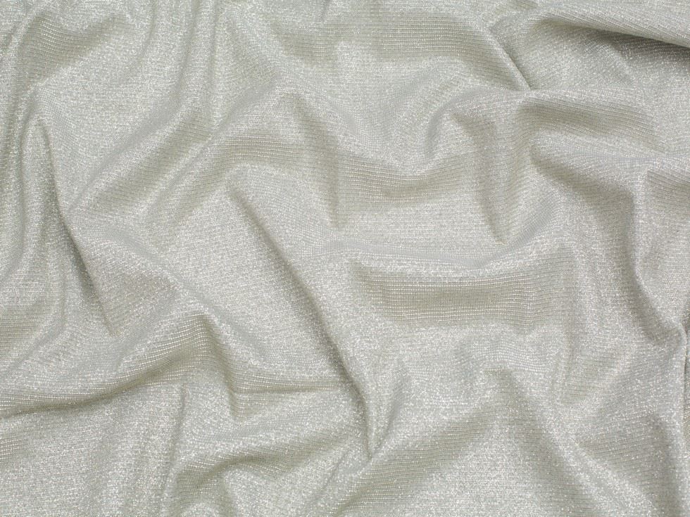 Minerva Core Range Starlight Sparkle Metallic Stretch Knit Fabric Silver
 