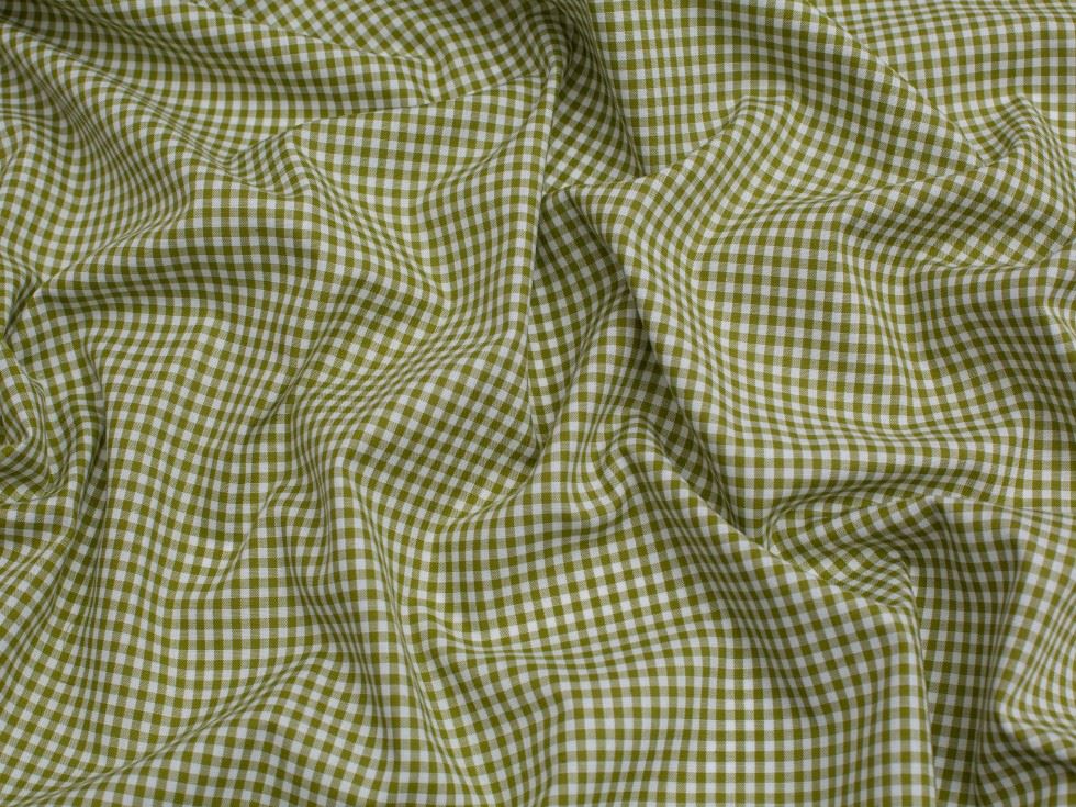 Minerva Core Range Green 1/8 Inch Gingham Check Yarn Dyed Cotton Chambray Fabric