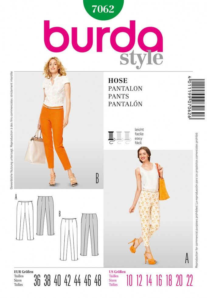 Burda Paper Sewing Pattern 7062
 