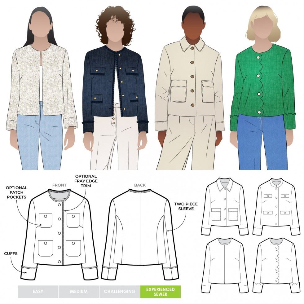 Style Arc Paper Sewing Pattern Delphine Jacket