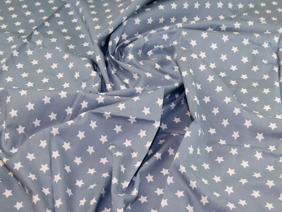 Deadstock 100% Cotton Poplin Fabric Ice Blue & White
 