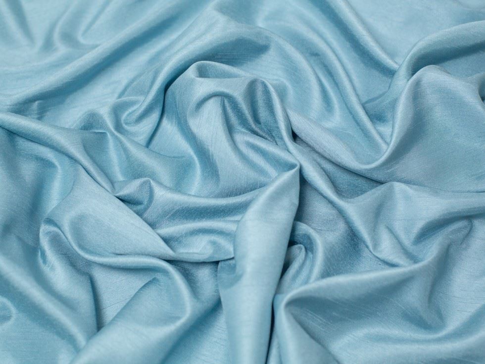 Satin Back Dupion Fabric Duck Egg
 